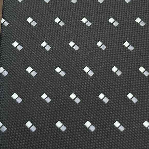 Tossido Black Gray 100% Microfiber Men’s Neck Tie - Picture 9 of 9